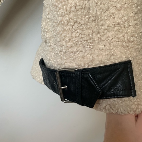Zara Shearling Moto Style Jacket - Picture 6 of 6